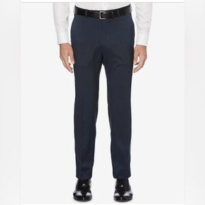 Perry Ellis Portfolio Classic Fit Double Pleat No Iron Microfiber Melange Men's